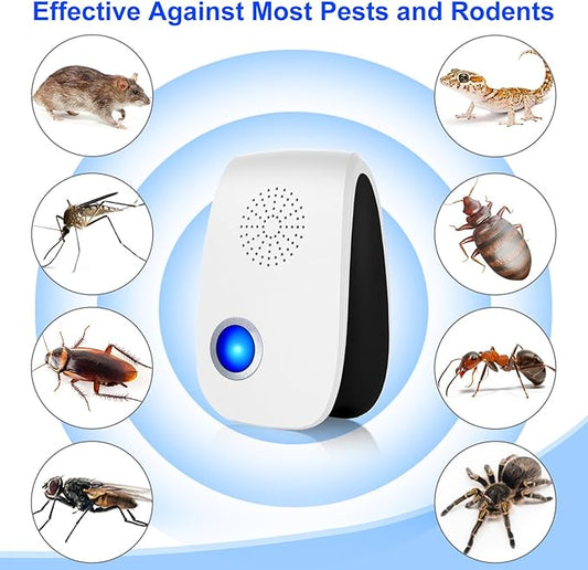 Upgraded Ultrasonic Repellent, Indoor Pest Repellent, Electronic Plug in Pest Control for Roach, Ant, Rodent, Mouse, Bugs, Mosquito, Spider Repellent for House, Garage, Warehouse (12 Packs)