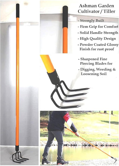 Ashman Garden Cultivator (6 Pack)– Sturdy Hand Tiller/Cultivator – Heavy Duty Blade for Digging, Loosening Soil and Weeding – Rubber Grip Handle for a Strong Hold – Rust Resistant.
