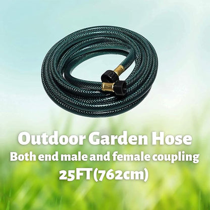 Garden Hose Leakproof for Gardener: 1/2” PVC Water Hoses with GHT Fittings - 25 FT No Kink and Flexible for Outdoor Watering