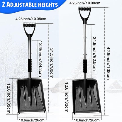 Snow Square Shovel, Shovels for Digging with D-Handle, Overall 41-Inch Long Garden Shovel for Car, Garden Tools, Black