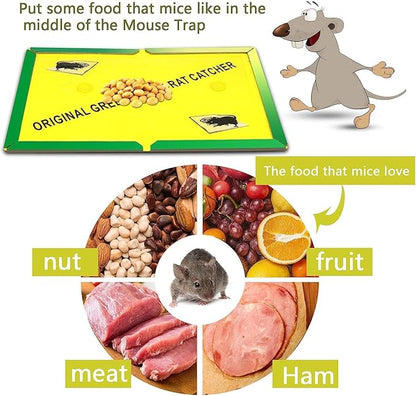 Ezoon 12 Pack Large Mouse Glue Traps with Enhanced Stickiness, Rat Snake Sticky Pad Board for House Indoor Outdoor, Easy to Set, Extra Large (8.3" x 12")