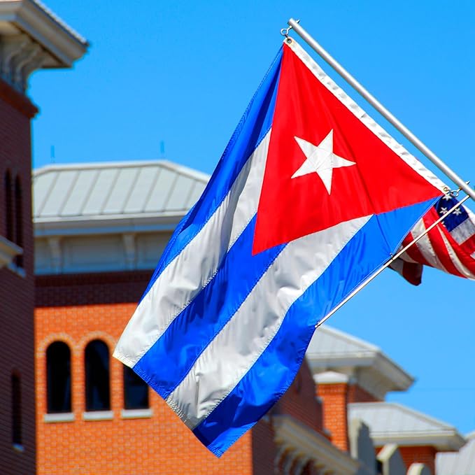 Cuba Cuban Flag 3x5 ft Outdoor, Double Sided 3 Ply Heavy Duty Cuba National Country Flag, 100% Quality Polyester Cuban Banner with Brass Grommets 4 Rows Stitches