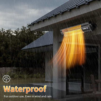 Outdoor Heater for Patio, 1500W Wall-Mounted Heater, Patio Heaters for Outdoor Use, Waterproof, Carbon Fiber Tube, for Backyard Gazebo Garage Black