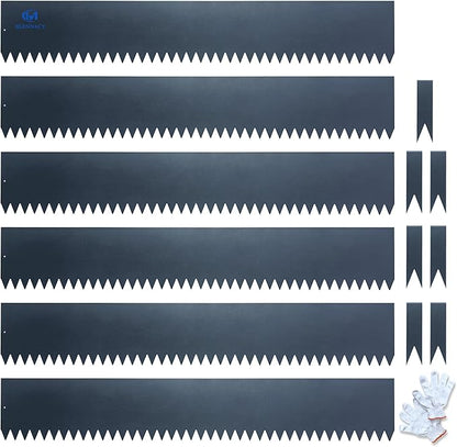 Metal Landscape Edging 6 Pack 40" L x 6" H,Galvanized Bendable Metal Garden Edging,Hammer- in Steel Landscape Edging with a Pair of Gloves and 7 Clips,Navy Blue (20 FT Total)