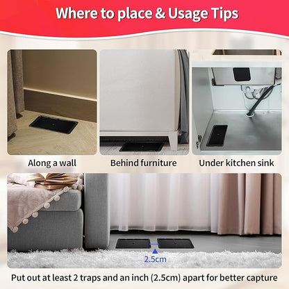 LULUCATCH Sticky Mouse Trap, 20 Pack Large Glue Traps, Pre-Baited Heavy Duty Non-Toxic Bulk Glue Boards Mouse Traps Indoor for Mice, Snakes, Rat, Insects, Cockroaches & Spiders, Pet Safe Easy to Use