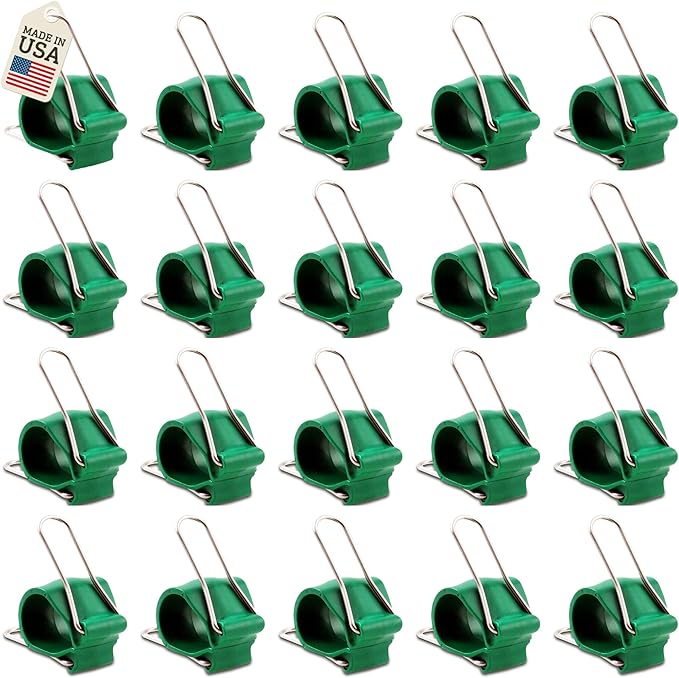 Reusable Greenhouse Clips Made in USA – Orchid Clips, Plant Support Clips & Cord Clips – Heavy-Duty, Weather-Resistant & Durable – Secure Stems, Vines, Wires, Cables, Tomato Plants – Indoor & Outdoor