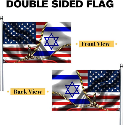 Vintage American America Usa Israel Israeli Flags For Outside Yard 3x5 Ft Double Sided Printed 100d Polyester Lightweight Garden Welcome Outdoor Banner Brass Grommets
