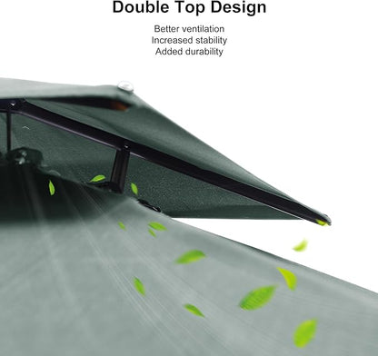 PURPLE LEAF 10 FT Cantilever Patio Umbrella Outdoor Umbrella with 220lbs Base Large Square Windproof Offset Umbrella for Pool Deck Garden, Mint Green