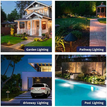 Gardenreet Brass Low Voltage Black Path Lighting Kit (6 Pack Path Lights) with 100 Feet Cable and 30Pack Wire Connectors for Outdoor Pathway House Garden Patio Without Transformer