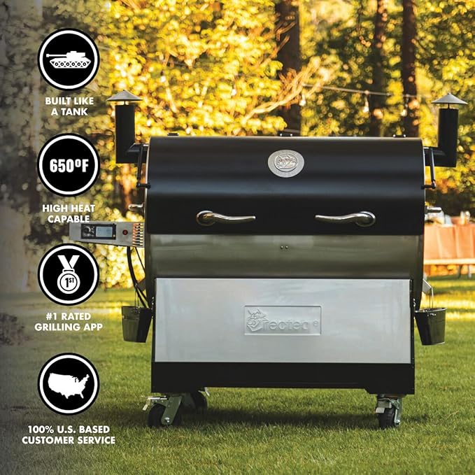 recteq RT-2500 BFG Pellet Smoker Grill, Wi-Fi-Enabled Outdoor Grills & Smokers, Electric Pellet Grill with 2500 Sq In Cook Space, RT-2500 BFG + Grilling Basics Bundle