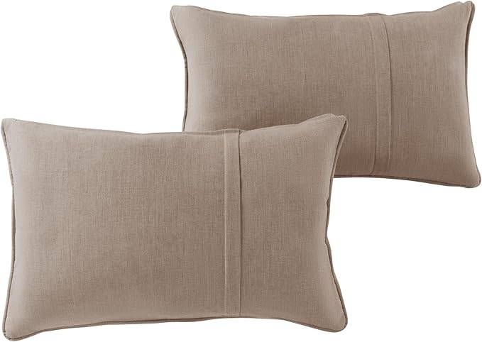 Greendale Home Fashions Sunbrella 21" x 14" Rectangle Outdoor Throw Pillow with Removable Cover (Set of 2), Cast Ash 2 Count