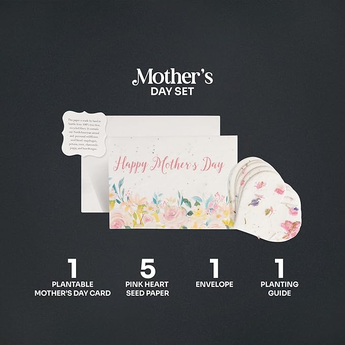 Mother's Day Greeting Card – Plantable Wildflower Seed Paper for Mother's Day, Gifts, & Special Events