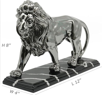 Lukitas Lion Sculpture Decor - Animal Figurine Decorative Ornament for Living Room Office, or Shelf, Collectible Gifts for Lion Lover, Resin