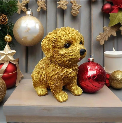 Dog Statue for Outdoor Maltese Dog Ornament Resin Bichon Frise Statue for Home Decor