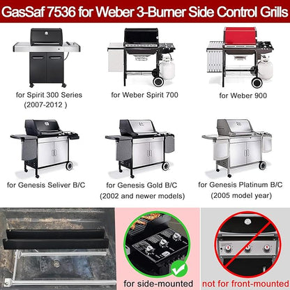 GasSaf 22.5 Flavorizer Bars 7536 for Weber Spirit 300 Side 3-Burner Grills, Spirit E/S-310, Spirit E/S-320, Spirit 700, Weber 900, Genesis Silver/Gold B C, Porcelain Grill Bars for Weber 7537 65903
