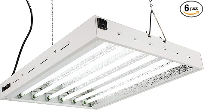 2Ft X 18In 6Lamps 150W T5 Fluorescent Grow Lights with 6500K Sun :Ight Grow Lamps and 15000 Lumens & High PPFD, Great for Seeding, Colon, and VegGrowing Stages of Indoor Plant. Fast Growing!