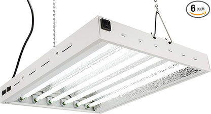 2Ft X 18In 6Lamps 150W T5 Fluorescent Grow Lights with 6500K Sun :Ight Grow Lamps and 15000 Lumens & High PPFD, Great for Seeding, Colon, and VegGrowing Stages of Indoor Plant. Fast Growing!