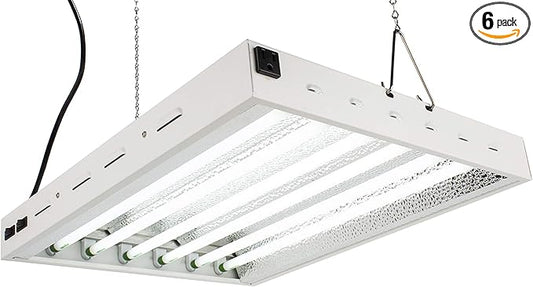 2Ft X 18In 6Lamps 150W T5 Fluorescent Grow Lights with 6500K Sun :Ight Grow Lamps and 15000 Lumens & High PPFD, Great for Seeding, Colon, and VegGrowing Stages of Indoor Plant. Fast Growing!