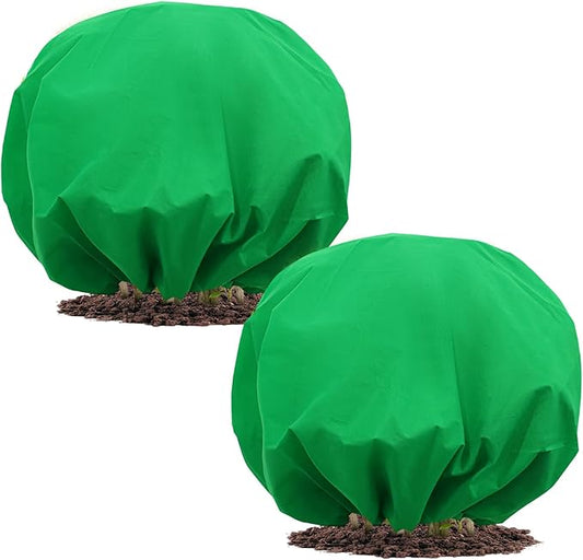 NNG 2PCS 8.1ft Dia. Round Winter Plant Covers Reusable Tree Freeze Protection with Drawstring Potted Plant Frost Blanket Outdoor Shrub Plant Cover for Winter Garden Potted Vegetable