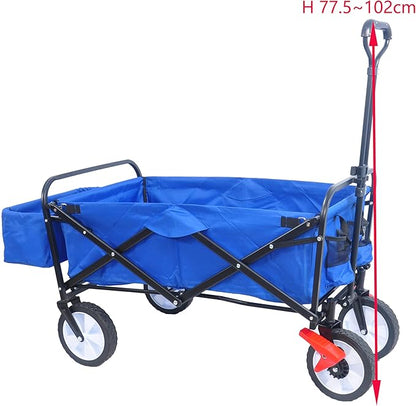 Folding cart That Does not Need to be Assembled Station Wagon, Grocery cart (Blue Colour Big cart)