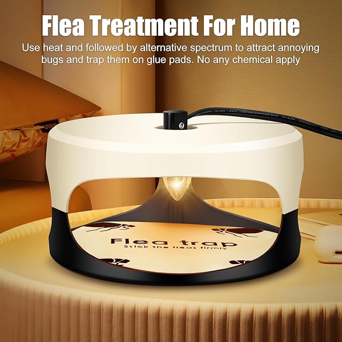 Flea Traps for Inside Your Home 2 Packs, 2024 Sticky Bed Bug, Flea Trap Indoor Pest Control Trapper Insect Killer with Light