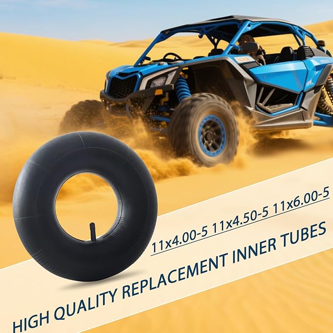 2 Pack 11x4.00-5 11x4.50-5 11x6.00-5 4.10/3.50-5 Inner Tube Heavy Duty with Straight Valve Stem Replacement for Wheelbarrows, Mowers, Hand Trucks Garden Carts, Golf Cart
