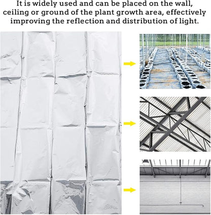 Mylar Sheet,6Pcs High Silver Reflective Mylar Film for Plant Growth | First Aid | Outdoor Survival Mylar Blanket Environmentally-Friendly Mylar Film Foil Sheet for Greenhouse 82.68 x 47.24in