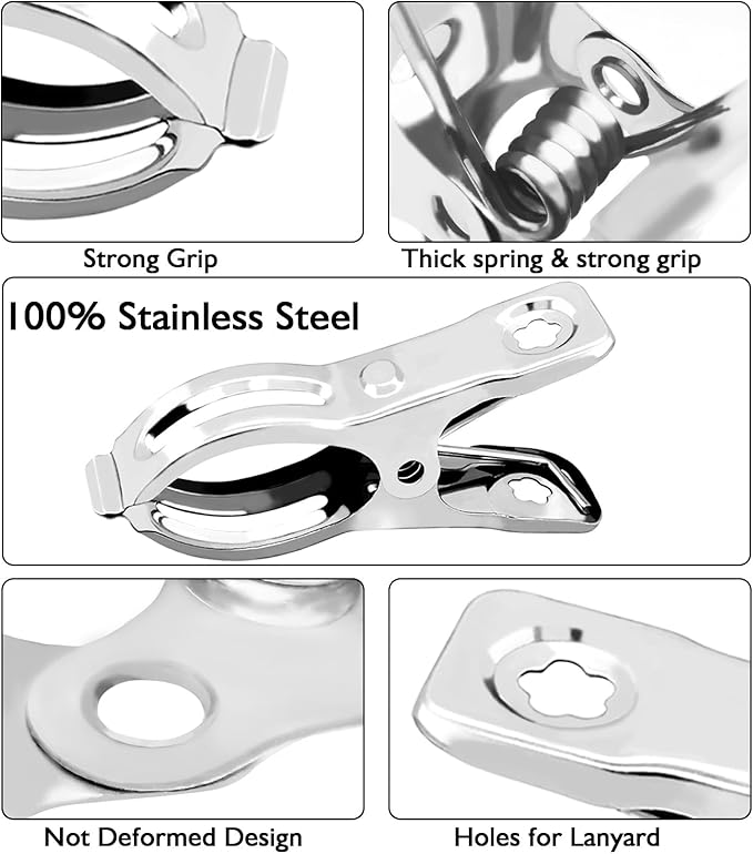 BESTEEL Upgraded 240 PCS Garden Clips, Greenhouse Clamps 100% Stainless Steel Heavy Duty Greenhuose Clips for Netting - Strong Grip to Hold Down Shade Cloth or Plant Cover on Garden Greenhouse Hoops