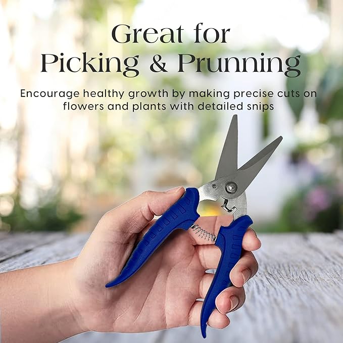 SLS SUPPLY FLORA - Flower Clippers, Garden Shears with Sharp Blades, Trimming Shears for Plants, Flowers and Trees, Must-Have Designing and Gardening Hand Tools