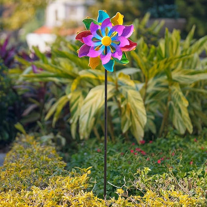 DREAMSOUL 13" Wind Spinners Outdoor, Colorful Wind Spinners Yard Art for Garden Patio Lawn Decor (63 * 13 Inches)