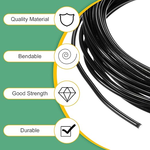 2-Rolls 2.5mm Bonsai Training Wire, 32.8 Feet Total Anodized Aluminum Bonsai Wires for Bonsai Tree Shaping/Branches Fixing/Trunk Holding/DIY Crafting [16.4ft Each, Black]