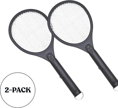 Black Flag 2-Pack Electric Bug Zapper Rackets – Mosquito & Fly Swatter, Battery Operated (Black)