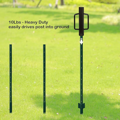 Urban Deco Fence Post Driver with Handle Steel Head Fence Post Driver 16.8 Inch T Post Driver/Rammer Brown Hand Heavy Duty Post Pounder