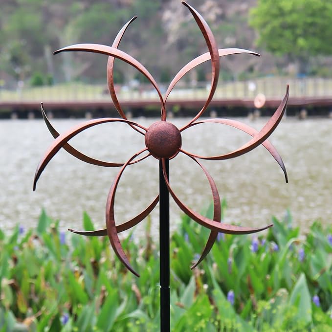 Wind Spinner Outdoor Metal Wind Sculptures 360 Degrees Wind Spinners for Yard and Garden