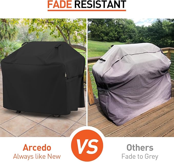 Arcedo BBQ Grill Cover 53 Inch, Heavy Duty Waterproof Outdoor Gas Grill Cover, Fade Resistant Durable and Convenient Compatible with Charbroil Weber Spirit Nexgrill Napoleon