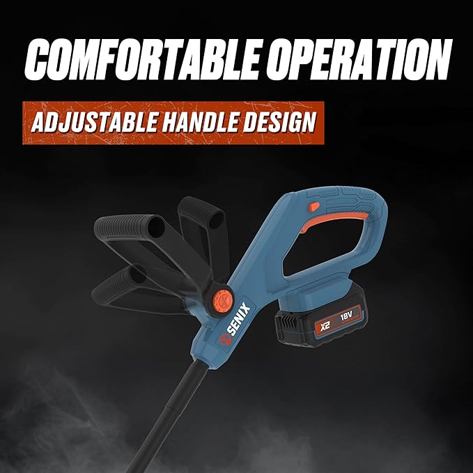 SENIX X2 20 Volt Max* Cordless Grass String Trimmer and Edger Lawn Tool, Detachable Split Shaft, 10-Inch Max Cutting Width, Includes 2.0 Ah Battery and 2A Charger (GTX2-L)