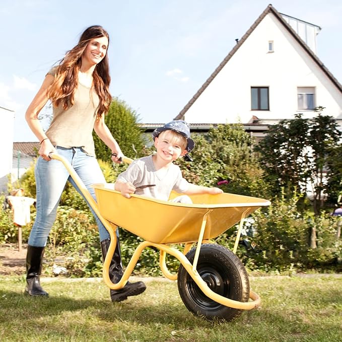 14.5" Wheelbarrow Tire, 3.50-8” Pneumatic Tire, Universal Wheelbarrow Wheel for 4.80/4.00-8”, 4.00-6”, and 2.50-8”, with 6" Centered Hub, 5/8" Axle Bore Hole, Sealed Bearings
