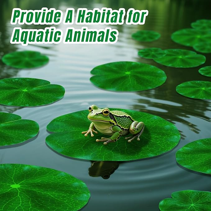 18PCS Lily Pads for Ponds Artificial Pond Plants Floating Flowers for Pool Aquarium Plants Lotus Flower for Fish Koi Pond Accessories for Outdoor Ponds Patio Pond Decorations 3Sizes