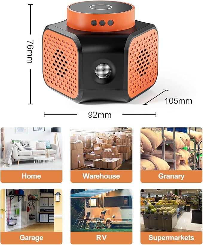 Meilen Mouse Repellent, Mice Repellent Ultrasonic Plug in, Mice Repellent Device Indoor, Squirrel Repellent, Rat Control with Ultrasounds and 9 Strobe Lights for House Garage (1 Pack)