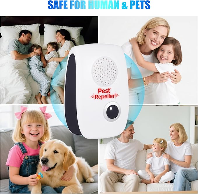 10Pack 2025 Ultrasonic Insect&Pest Repeller,Electronic Mouse Repellent Ultrasonic Plug in Mice Repellent Indoor Insect Repellent Plug in Pest Control for Cockroach,Spide,Rat,AntBugs,Roach,Rodent