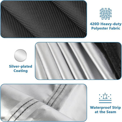 Outdoor Propane Deep Fryer Cover, 420D Heavy Duty Waterproof Outdoor Fryer Covers, Propane Deep Fryer Cover with 2 Buckles & Ventilation Opening, Black