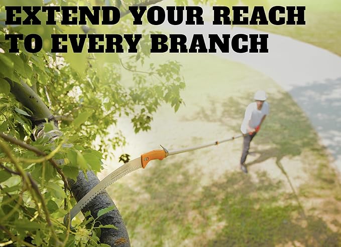 5-24 ft Pole Saw for Tree Trimming // Manual Telescopic Long Pole Tree Trimmer // Tree Trimming Saw with Extension Pole // The Ultimate Telescoping Palm Tree Pruner Long Pole Saw