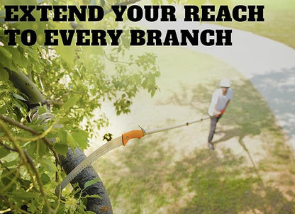 5-24 ft Pole Saw for Tree Trimming // Manual Telescopic Long Pole Tree Trimmer // Tree Trimming Saw with Extension Pole // The Ultimate Telescoping Palm Tree Pruner Long Pole Saw