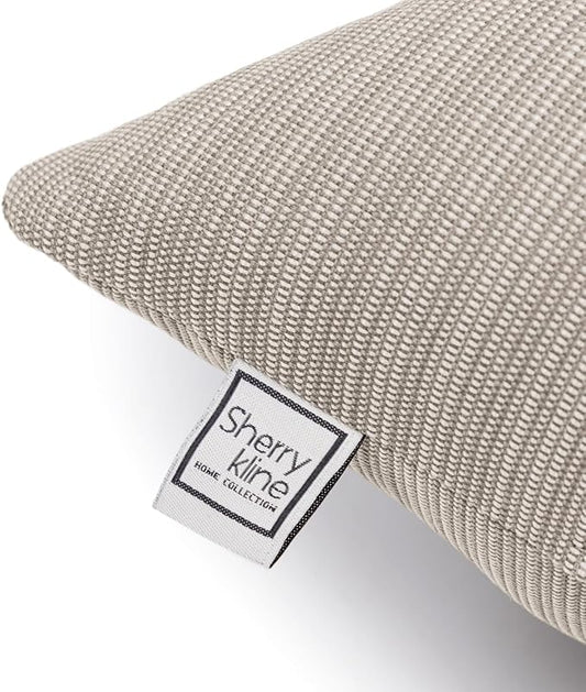 Sherry Kline Island Breeze Indoor/Outdoor Boudoir Filled Pillow, 13"x 18", Sand 2 Count