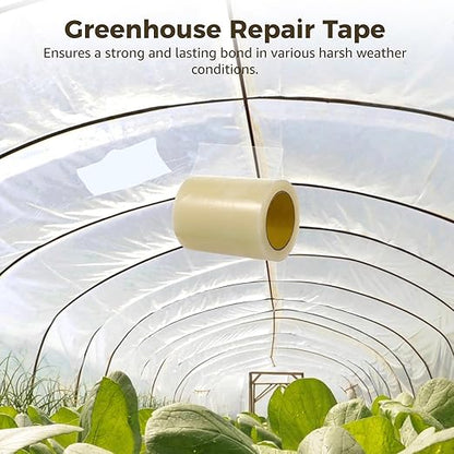 Greenhouse Repair Tape, 5.9"×164' High Adhesion Poly Patch Tape, Waterproof Clear Tent Tape, PE Sheeting Tape, Greenhouse Accessories for Seaming and Sealing
