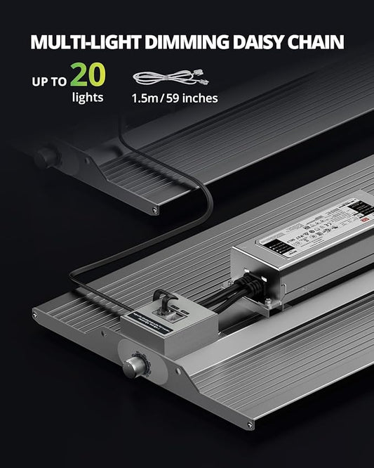 VIPARSPECTRA XS1500 LED Grow Lights for Seed Starting Compatible with Samsung LM301H Diodes and MeanWell Driver, Dimming Daisy Chain Grow Lights for Indoor Plants Full Spectrum for 2x2/3x3 Grow Tent