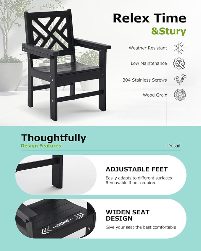 12 Piece HDPE Outdoor Dining Set for 10, Patio HDPE Furniture Set with 2 Table and Umbrella Hole, Outdoor Table and Chairs for Garden, Poolside, Backyard, Deck