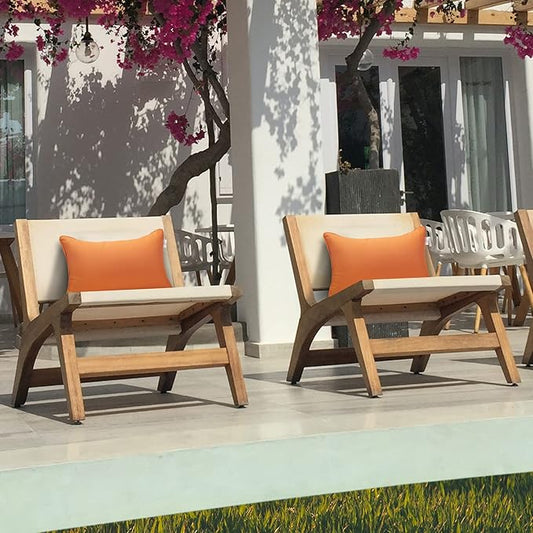 JMGBird Outdoor Pillows Waterproof Set of 2 Outdoor Lumbar Pillows with Insert Included 12×20 Inch Outdoor Pillow for Patio Furniture