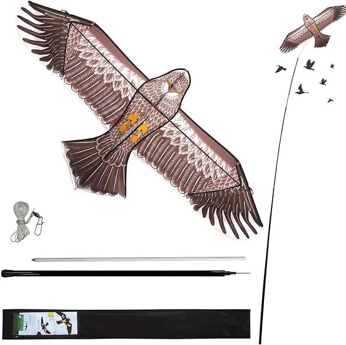 eyijklzo Bird Scarer Flying Kite Crops Farm Flying Bird Hawk Flying Kite