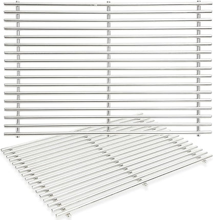 J&YNBBQ Grill Grate Replacement for Weber Genesis 300 Series – 9mm 19.5" Stainless Steel Cooking Grates for E-310, E-320, E-330, S-310, S-320, S-330, Replaces Weber 7528 & 7524 (2 Pack)